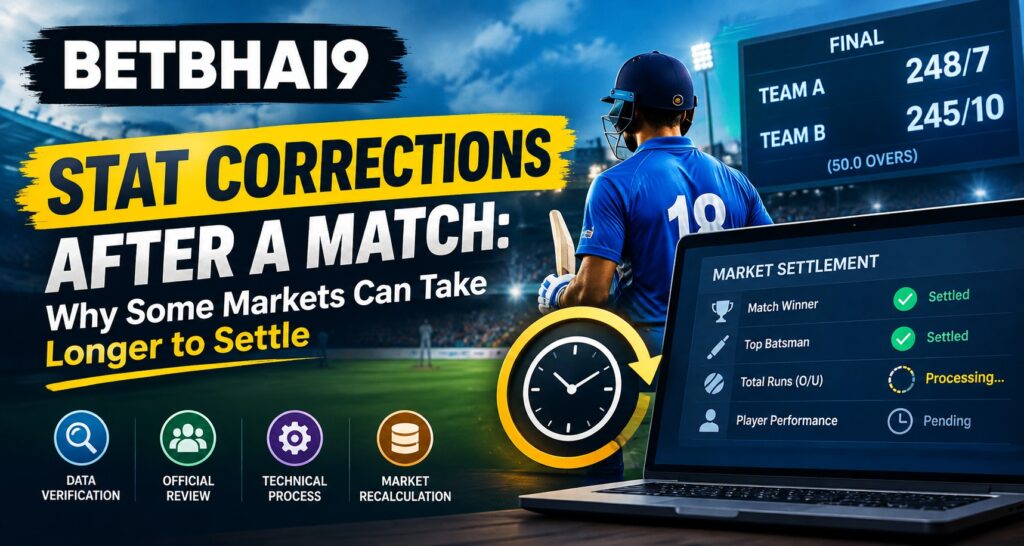 Stat Corrections After a Match: Why Some Markets Can Take Longer to Settle| Betbhai9